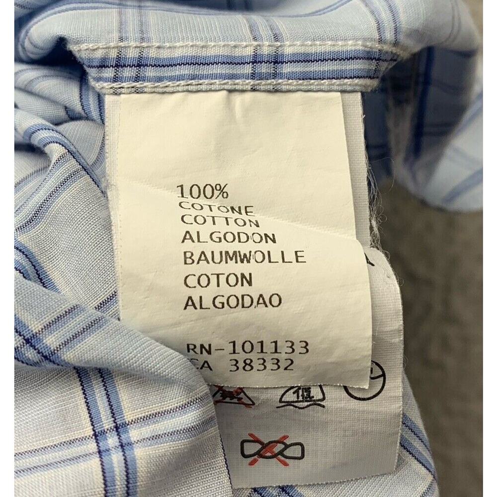 Ermenegildo Zegna Dress Shirt Mens XL X-Large Light Blue‎ Check Preppy Designer - Picture 10 of 11